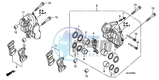 FRONT BRAKE CALIPER (CBR600RR9,A/RA9,A)