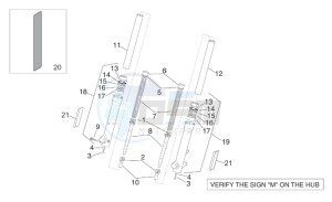 Scarabeo 125-150-200 (eng. Rotax) drawing Marzocchi front fork - Hubs sleeves