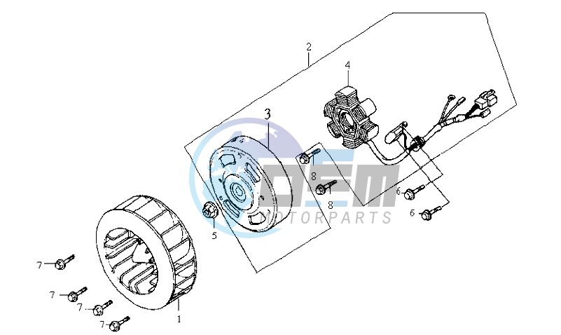 FLYWHEEL WITH MAGNETO / FAN