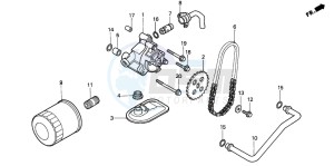 VT1100C2 drawing OIL FILTER/OIL PUMP