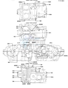 KZ 440 G (G1) drawing CRANKCASE BOLT & STUD PATTERN