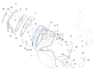 LIBERTY 150 150 IGET 4T 3V IE ABS (NAFTA) drawing Front shield