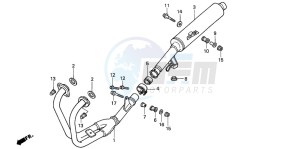 CB500S drawing EXHAUST MUFFLER