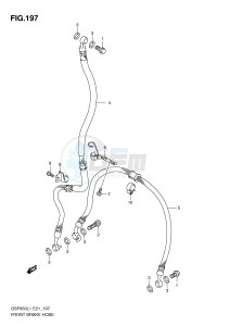 GSF650 (E21) Bandit drawing FRONT BRAKE HOSE (GSF650L1 E21)