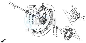 CR250R drawing FRONT WHEEL