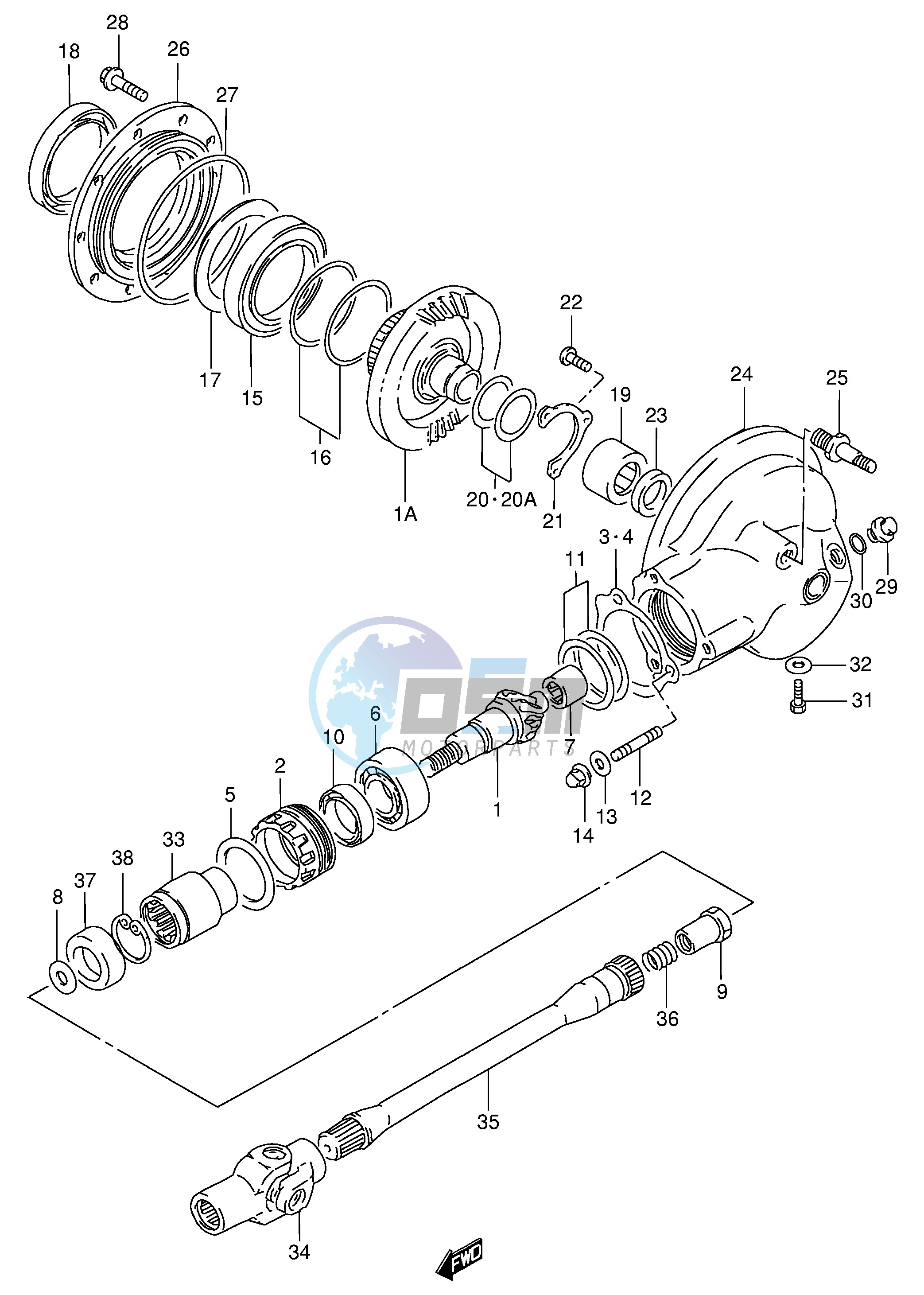 PROPELLER SHAFT - FINAL DRIVE GEAR