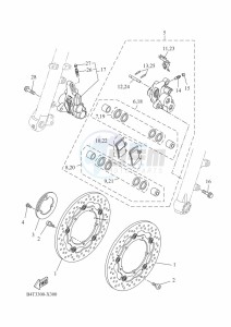 TRACER 7 MTT690 (B4T3) drawing FRONT BRAKE CALIPER