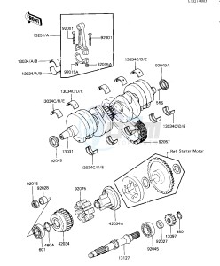 ZX 550 A [GPZ] (A1-A3) [GPZ] drawing CRANKSHAFT_SECONDARY SHAFT