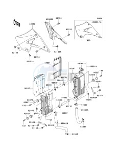 KX 250 R (R6F-R7F) R7F drawing RADIATOR