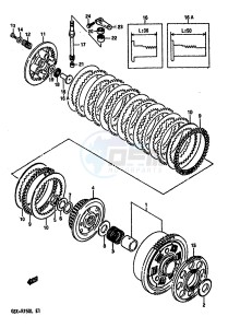 GSX-R750 (J-K-L) drawing CLUTCH (MODEL J K)