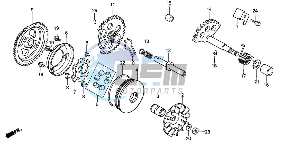 DRIVE FACE/ KICK STARTER SPINDLE