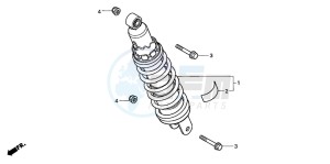 CB600F2 HORNET S drawing REAR CUSHION (CB600F2/F22)