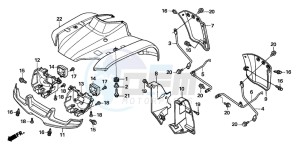 TRX250TM FOURTRAX RECON drawing FRONT FENDER ('05)