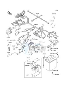 ZX 1100 D [NINJA ZX-11] (D7-D9) [NINJA ZX-11] drawing CHASSIS ELECTRICAL EQUIPMENT