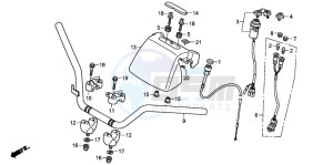 TRX250EX SPORTRAX 250 EX drawing HANDLE PIPE (TRX250EX1/2/3/4/5)