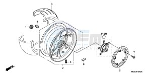 VFR1200FDC VFR1200F Dual Clutch E drawing REAR WHEEL