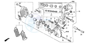 XL1000VA VARADERO drawing FRONT BRAKE CALIPER (L.) (XL1000V)