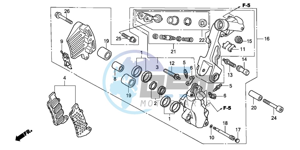 FRONT BRAKE CALIPER (L.) (XL1000V)