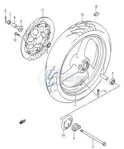 GS500E (E28) drawing FRONT WHEEL