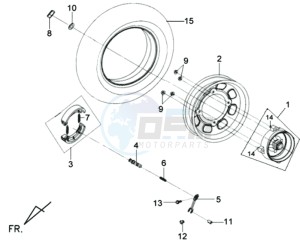 MIO 100 drawing REAR WHEEL / CENTRAL STAND