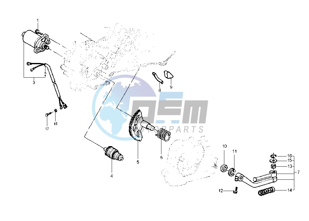 Starting Motor - Starting lever