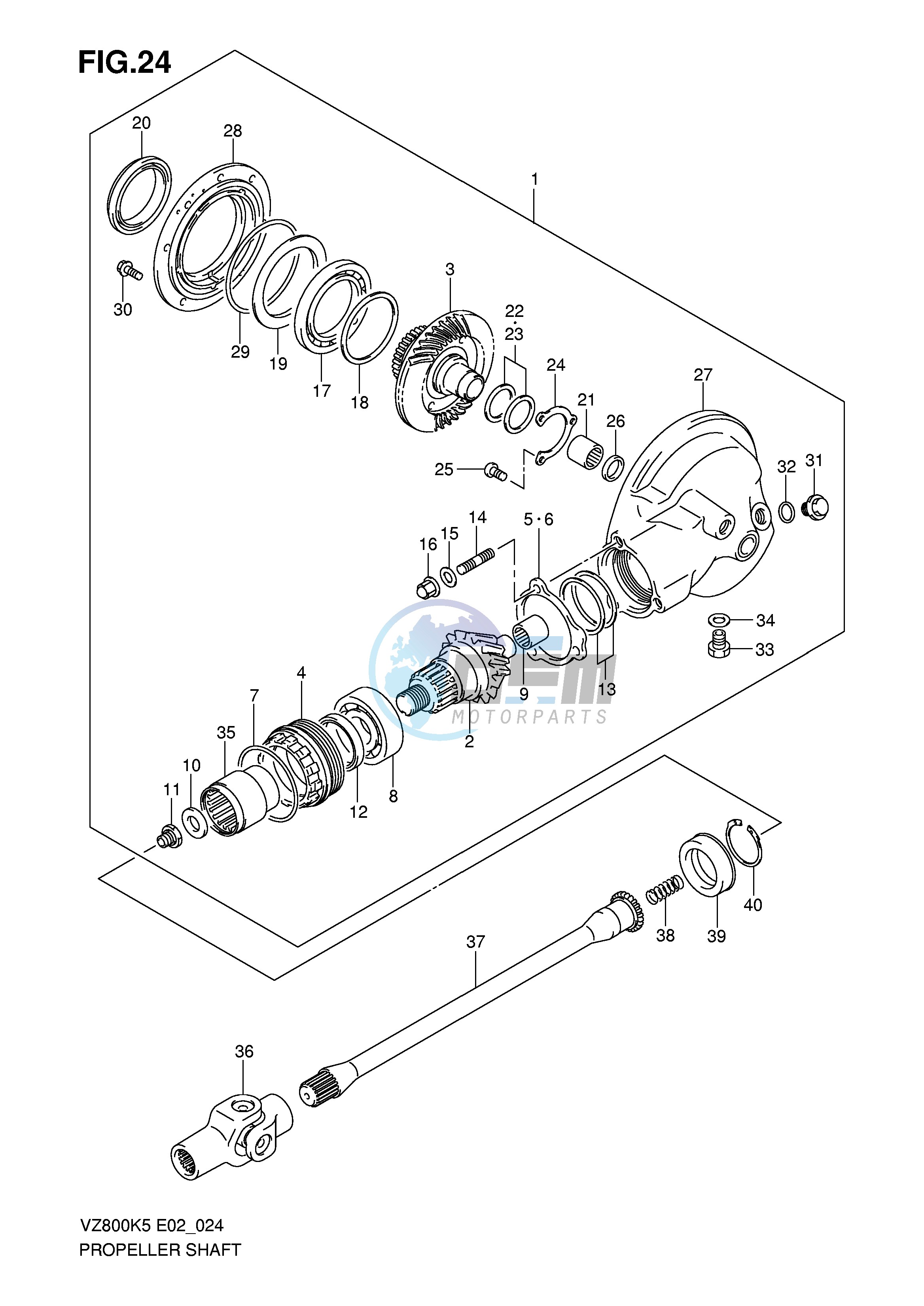 PROPELLER SHAFT - FINAL DRIVE GEAR