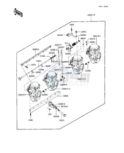 KZ 1100 A [SHAFT] (A1-A3) [SHAFT] drawing CARBURETOR ASSY -- KZ1100-A1_A2- -