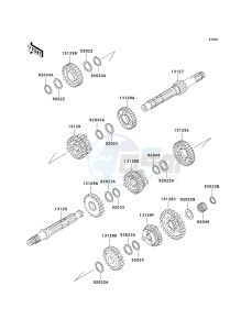 KLF 250 A [BAYOU 250] (A6F-A9F) A6F drawing TRANSMISSION