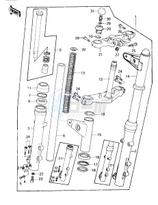 KZ 1300 A (A1-A3) drawing FRONT FORK -- KZ1300-A1_A2- -