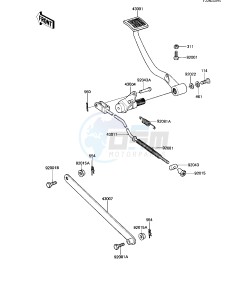 KZ 250 W [LTD BELT] (W1) [LTD BELT] drawing BRAKE PEDAL_TORQUE LINK