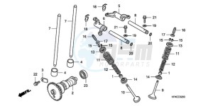 TRX420TMA Australia - (U / 2WD) drawing CAMSHAFT/VALVE