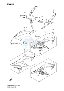 GSX-R600 (E2) drawing SIDE COWLING (MODEL K8)