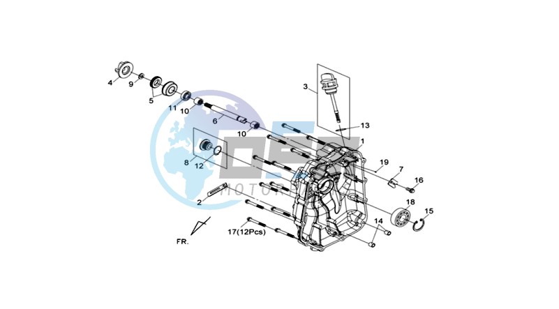 CRANKCASE RIGHT / START MOTOR