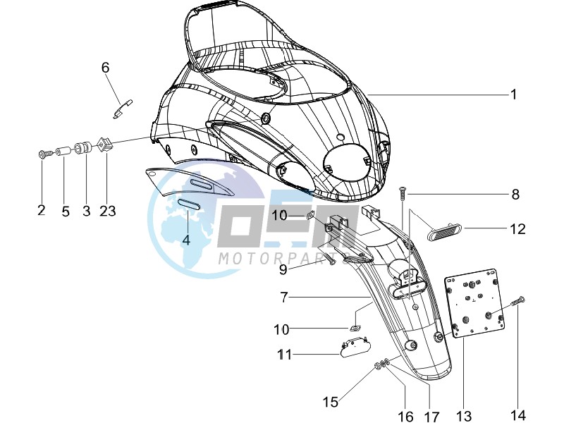 Rear cover - Splash guard