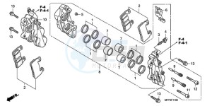 CB1300SA9 France - (F / ABS BCT CMF MME TWO) drawing FRONT BRAKE CALIPER