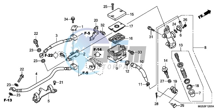 REAR BRAKE MASTER CYLINDER (NC700XA/ XD)