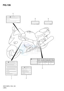 GSX1300R (E2) Hayabusa drawing LABEL (GSX1300RL1 E14)