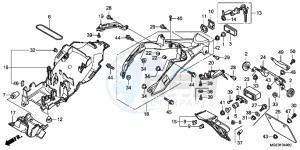 VFR1200FD VFR1200F UK - (E) drawing REAR FENDER