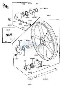 KZ 440 D [LTD BELT] (D2-D5) [LTD BELT] drawing FRONT WHEEL_HUB -- KZ440-D2_D3_D4- -