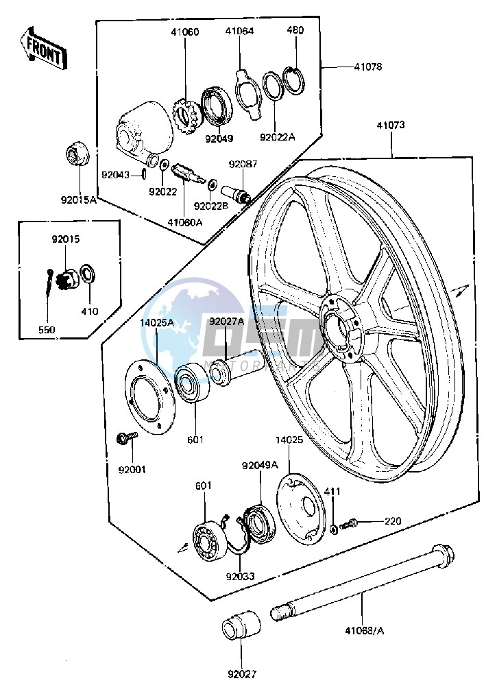 FRONT WHEEL_HUB -- KZ440-D2_D3_D4- -