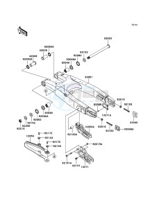 KX250F KX250T7F EU drawing Swingarm