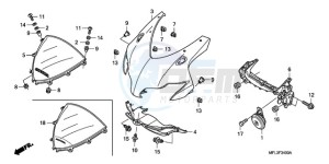 CBR1000RA9 U / ABS drawing UPPER COWL (1)