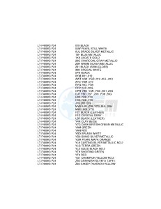 LT-F400 (P24) drawing * COLOR CHART *