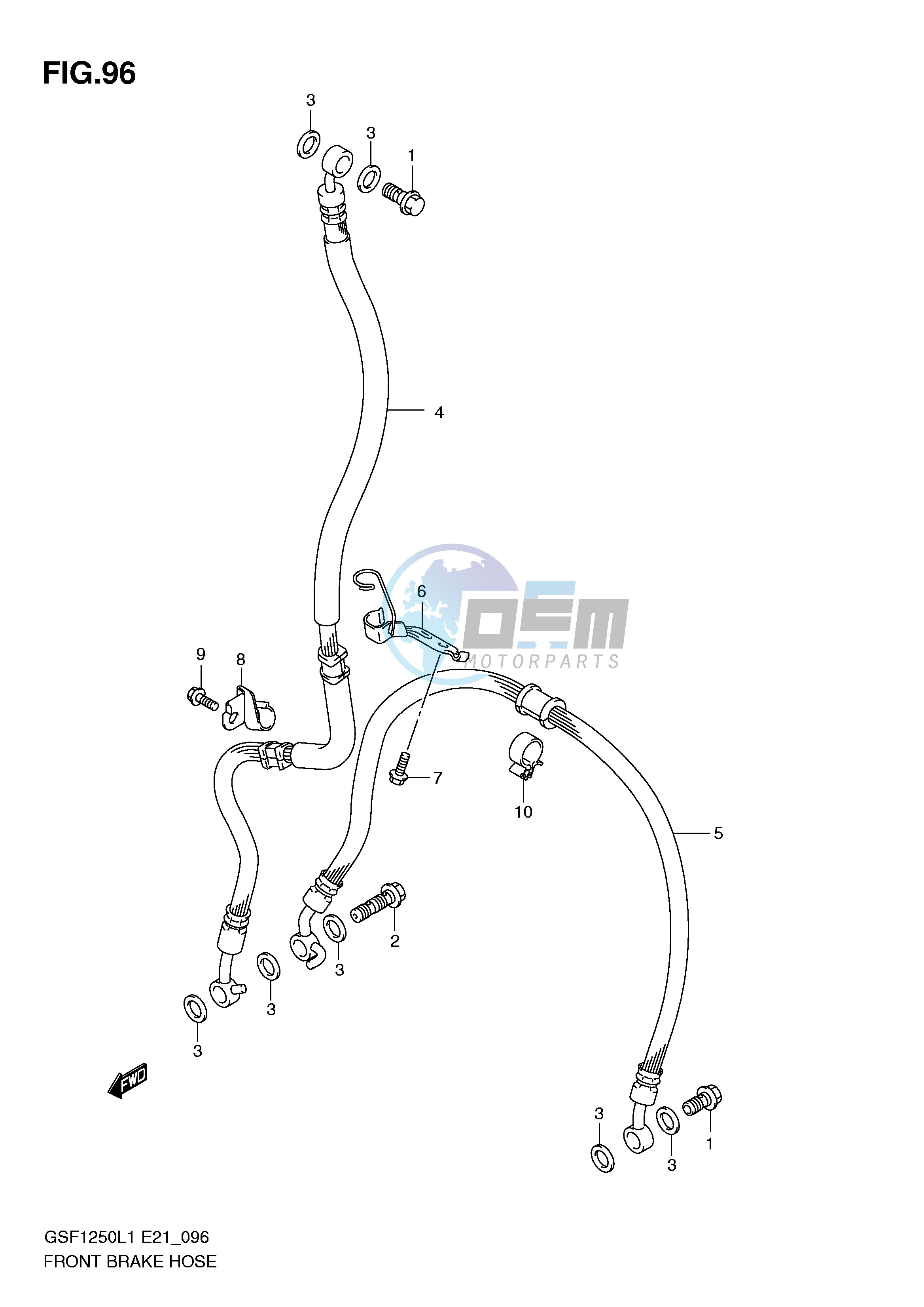 FRONT BRAKE HOSE (GSF1250L1 E24)