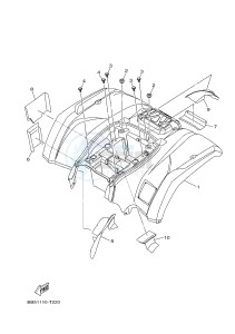 YFM450FWBD KODIAK 450 EPS (BB5A) drawing REAR FENDER