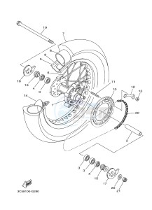 XT250 XT250F SEROW (1YBD) drawing REAR WHEEL