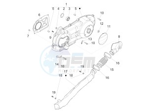 Liberty 125 4t Delivery e3 Single drawing Crankcase cover - Crankcase cooling