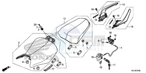 CBR500RAF CBR500R UK - (E) drawing SEAT/REAR GRIP