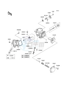 KVF 750 C [BRUTE FORCE 750 4X4I] (C6F-C7F) C7F drawing CARBURETOR PARTS