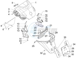 MP3 300 4t 4v ie lt ibrido drawing Rear cover - Splash guard